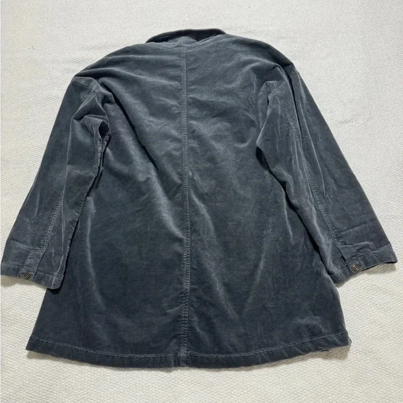 Anthropologie Pilcro Women M Washed Corduroy Blazer Boxy Oversized Slouchy Blue - Picture 13 of 13